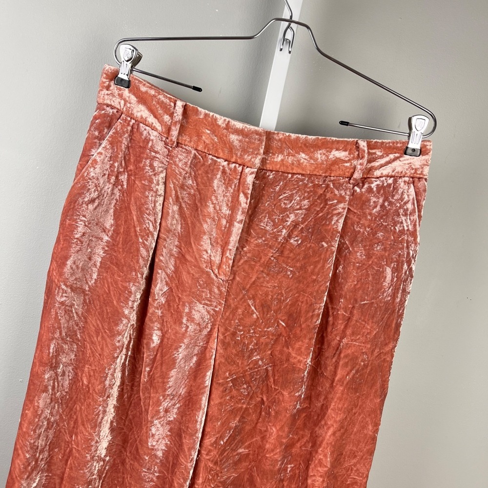 Ann Taylor LOFT Wide Leg Pants Womens 10 Crushed Velvet Trousers